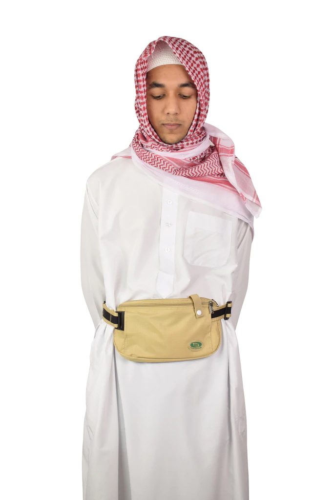 Hajj Safe - Anti-Theft Waist Bag and Ihram Belt - Large